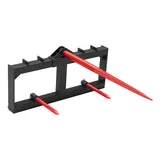 Garvee 3000lbs Quick Attach Bale Spear Attachment for Skid Steer & Tractor, 49" Hay Spear with 2x17" Stabilizer Spears, Heavy Duty Hay Frame