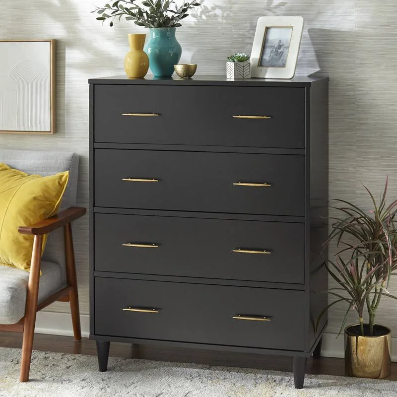 Lifestorey Ana 4-Drawer Mid-Century Modern Chest - Oak