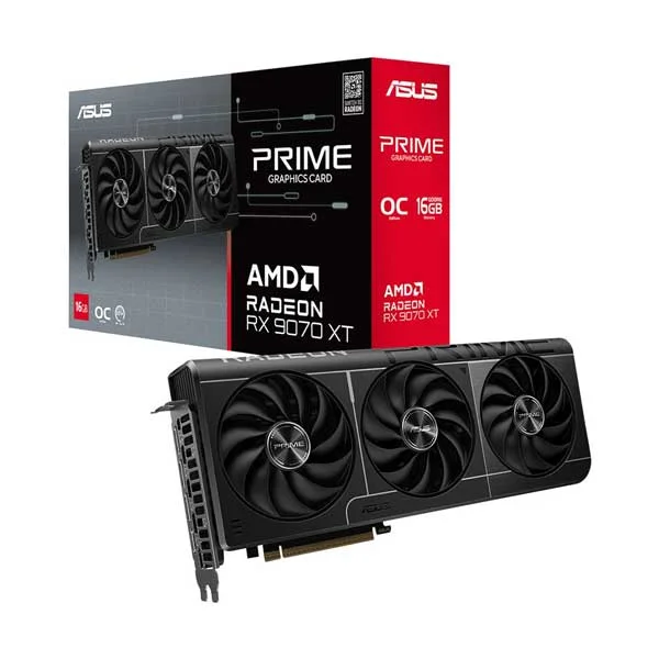 ASUS Prime Radeon RX 9070 XT OC Edition 16GB GDDR6 PCIe 5.0 Gaming GPU