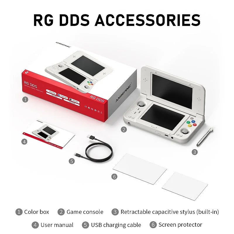 ANBERNIC RG DDS （Pre-order） - China / 8GB RAM + 128GB Storage / Glacier White + No SD Card