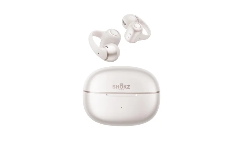 SHOKZ OpenDots 2 Open-Ear Clip-On Earbuds, White, Dolby Audio, 3 Mics