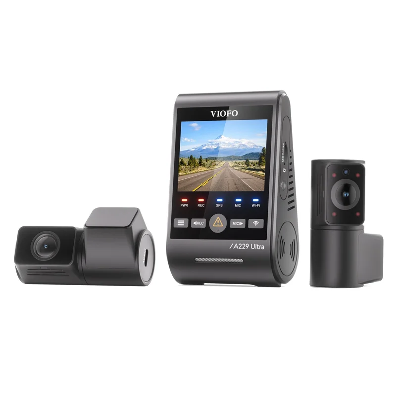 VIOFO A229 Ultra 3CH 4K Front+4K Rear+1080P Fisheye Cabin Dashcam with Triple Sony STARVIS 2 Sensors, 3-Channel HDR