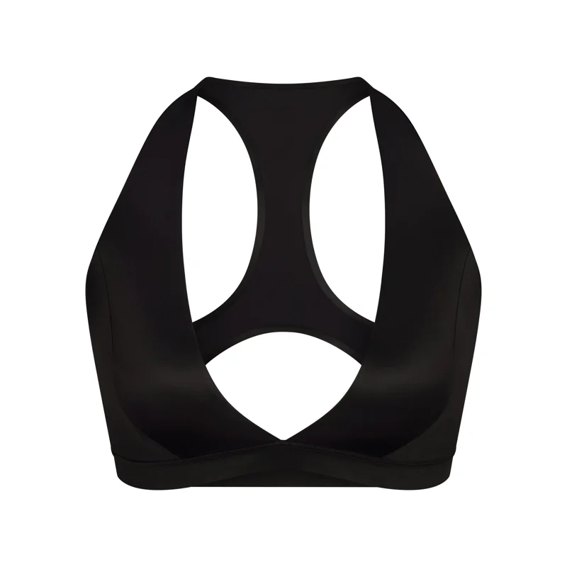 NikeSKIMS SATIN SHINE RACERBACK BRA | OBSIDIAN | XXS