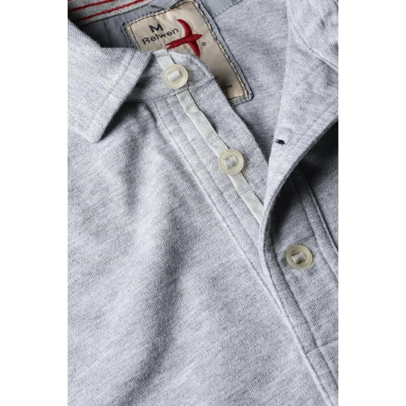 Pique Slot Polo Grey Heather