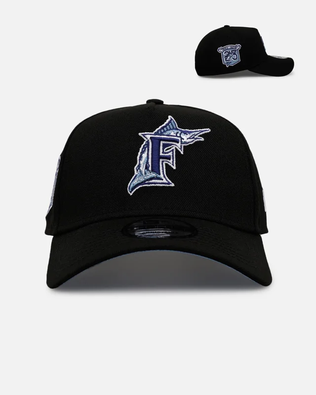 New Era Florida Marlins 'Black And Sky Blue' 9FORTY A-Frame Snapback Black/Sky Blue - ONE