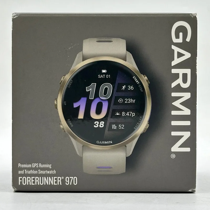 New Garmin Forerunner 970 47mm Smart Watch 010-02969-02 Soft Gold Titanium