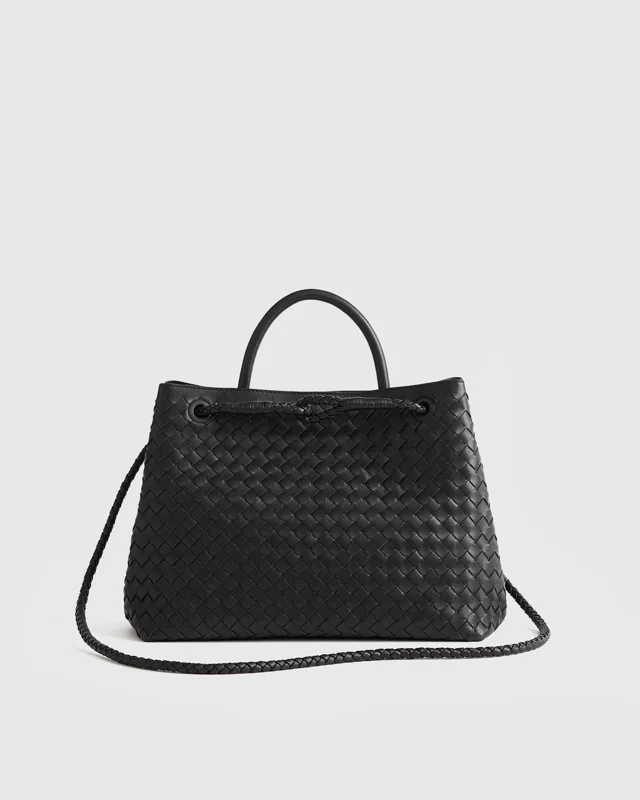 Romy Handwoven Satchel in Black