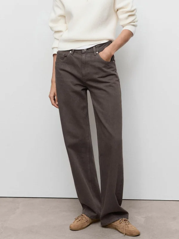 MANGO Women Mid-Rise Pure Cotton Straight Fit Jeans