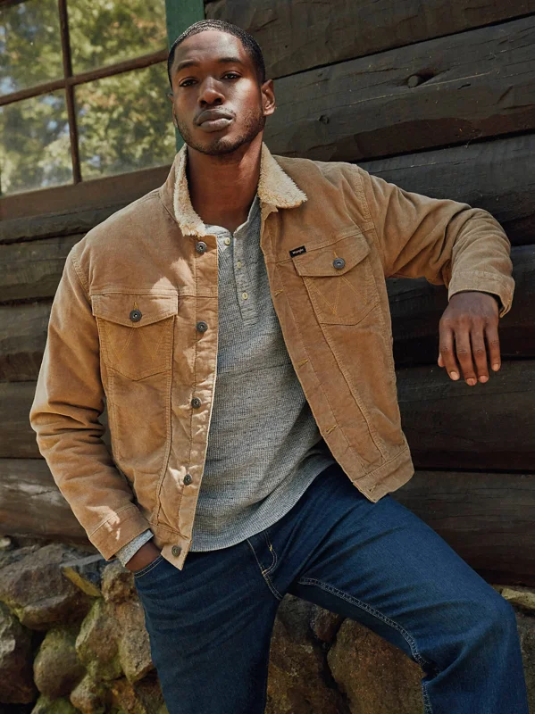 Men's Wrangler® Sherpa Lined Corduroy Trucker Jacket