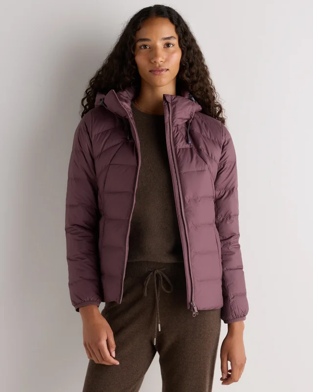 Lightweight Down Packable Puffer Hooded Jacket in Uribe Taupe