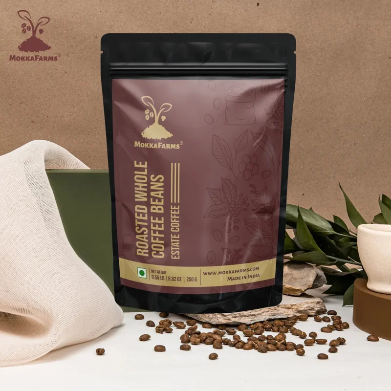 MokkaFarms Premium 100% Arabica Whole Coffee Beans 500g Medium-Dark Roast
