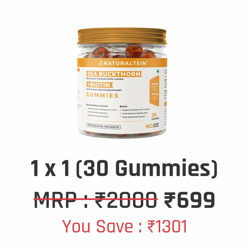 Sea Buckthorn + Biotin Gummies - 1 Box (30 Gummies)