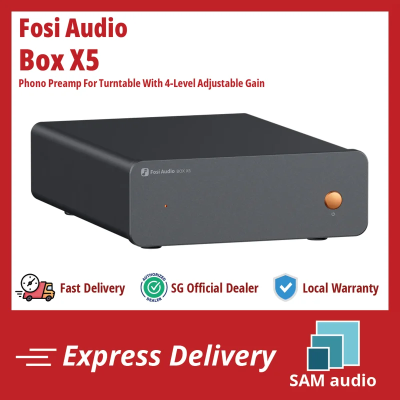 [🎶SG] FOSI AUDIO BOX X5 Phono Preamp For Turntable With 4-Level Adjustable Gain