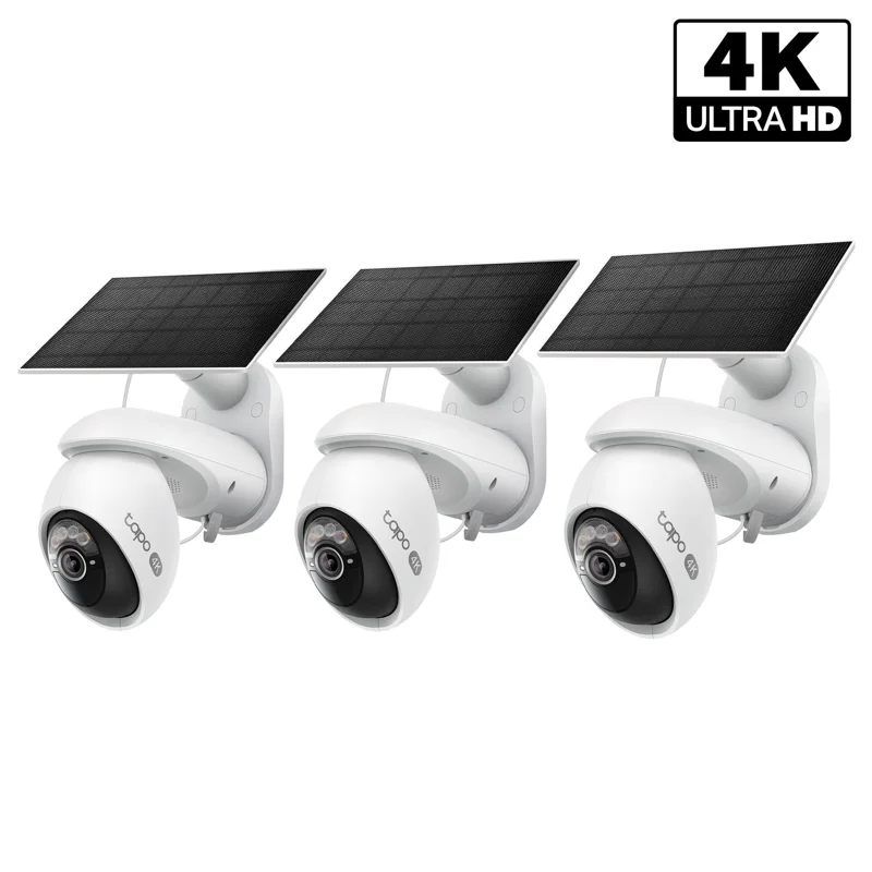 Tapo C660 Kit 4K Solar Outdoor Pan/Tilt Security Camera, VistaCam 360 3-Pack