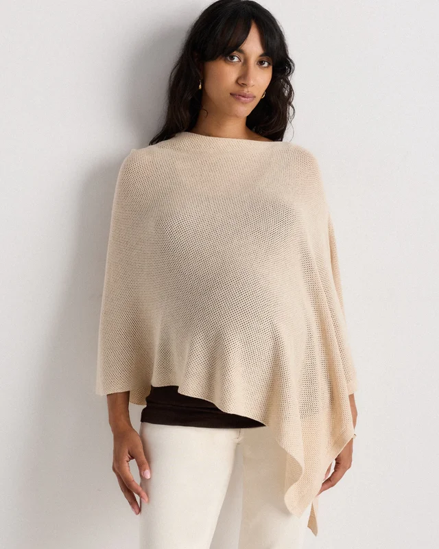 Lightweight Cotton Cashmere Nursing Shawl in Heather Oatmeal