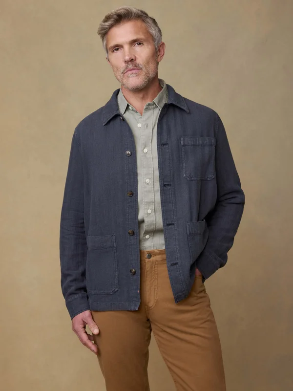 Herringbone Studio Jacket - Polar Night Herringbone - XS
