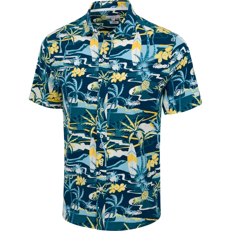 Paradise Woven Dress Shirt - Vivid Teal / S