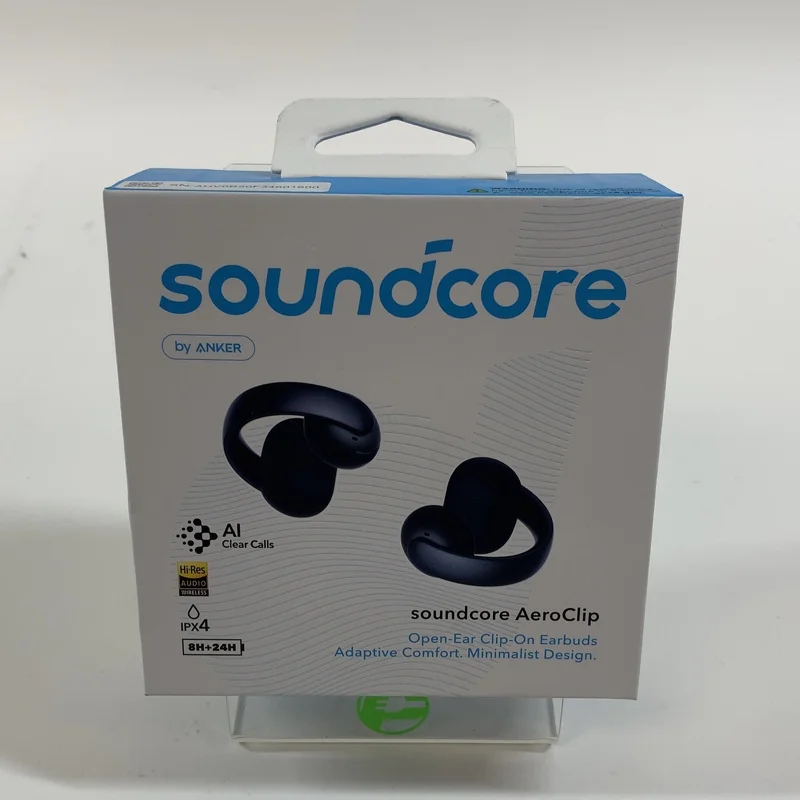 New Soundcore by Anker Aeroclip Open Ear Clip On Earbuds Black A3388Z11