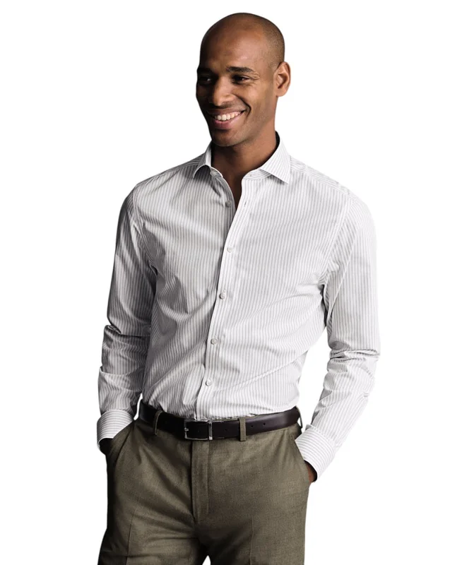 Non-Iron Poplin Stripe Shirt