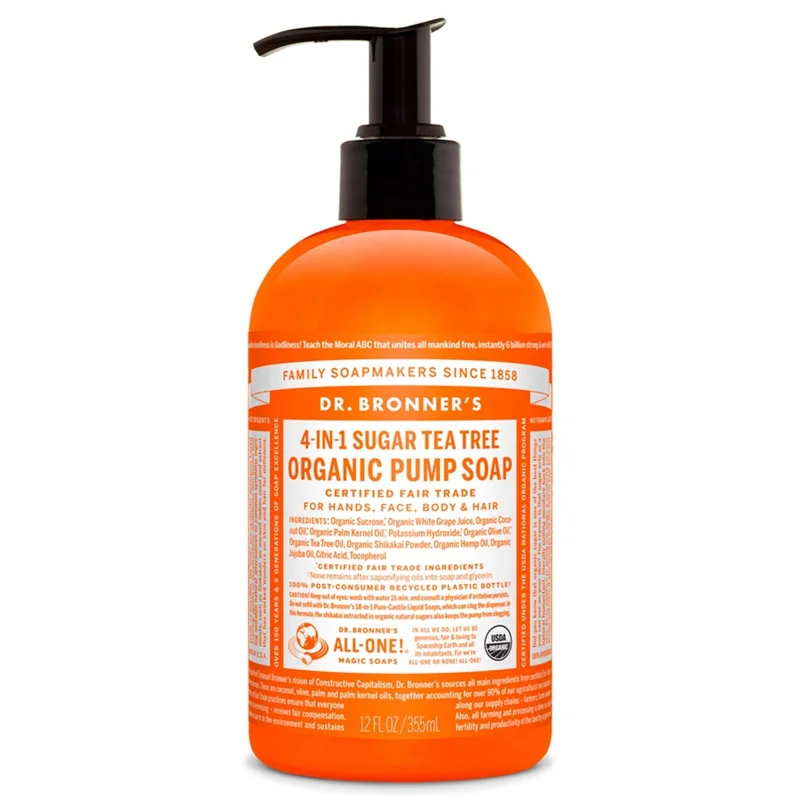 Dr. Bronner's Sugar Tea Tree Organic Pump Soap (12 oz)