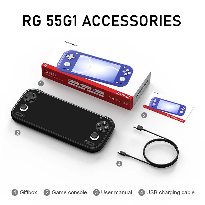 ANBERNIC RG 55G1 - China / 4GB RAM + 64GB Storage / Black + No SD Card