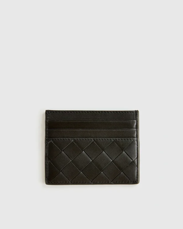 Camille Handwoven Card Case in Black
