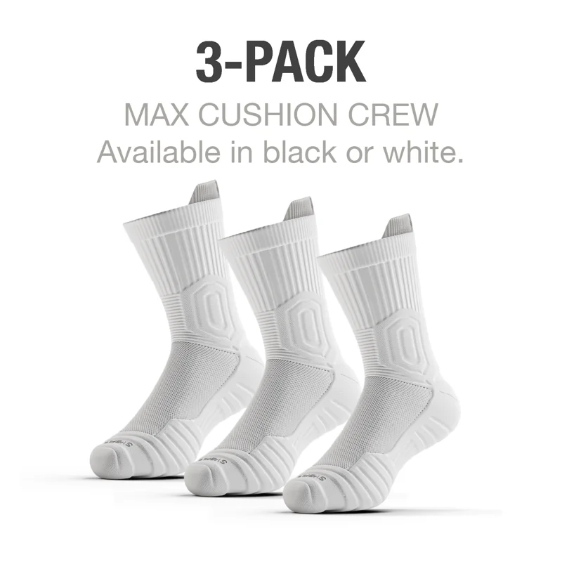 CloudFusion Athletic Cushioned Crew Socks - Summer - White / XS/S