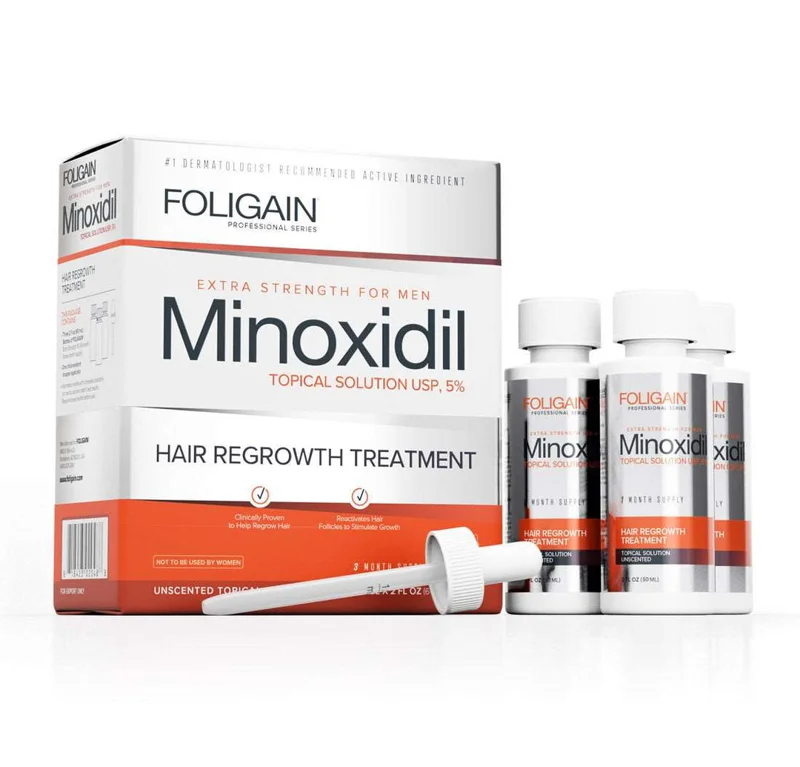FOLIGAIN Ultra-Pure Minoxidil 5% Hair Regrowth Treatment for Men 3 Month Supply