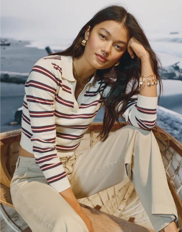 AE Cropped Polo Sweater