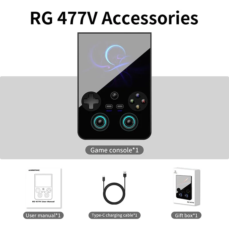 ANBERNIC RG 477V - China / 8GB RAM + 128GB Storage / Black + No SD Card