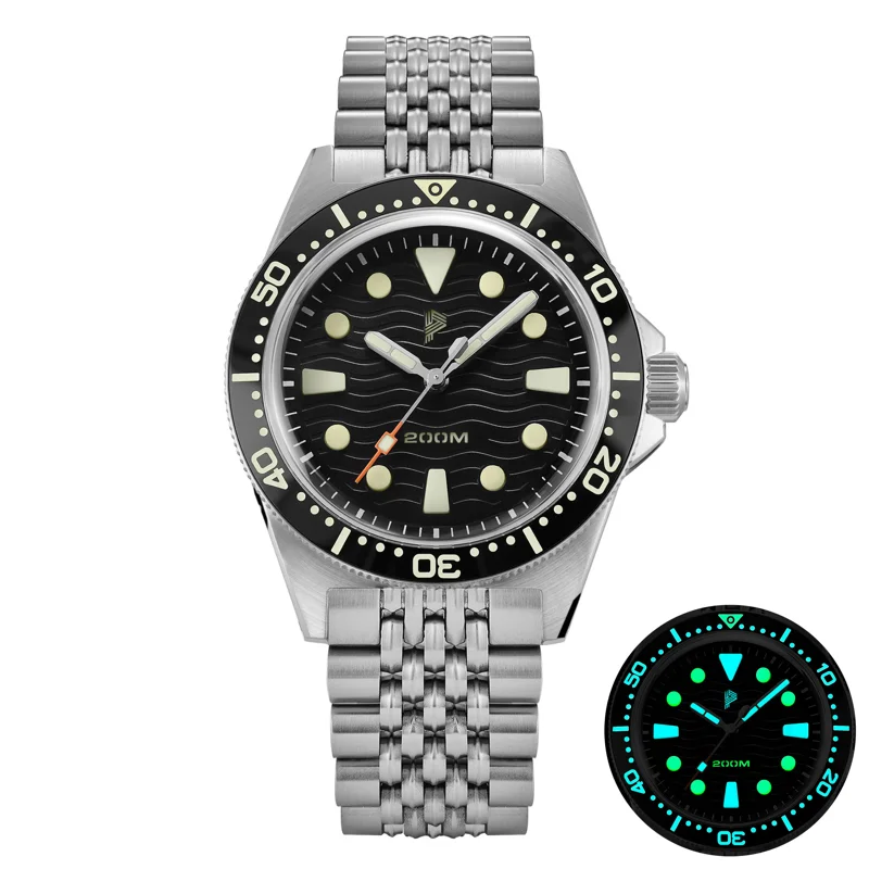 PH-5B skin diver watches with bracelet (black dial)