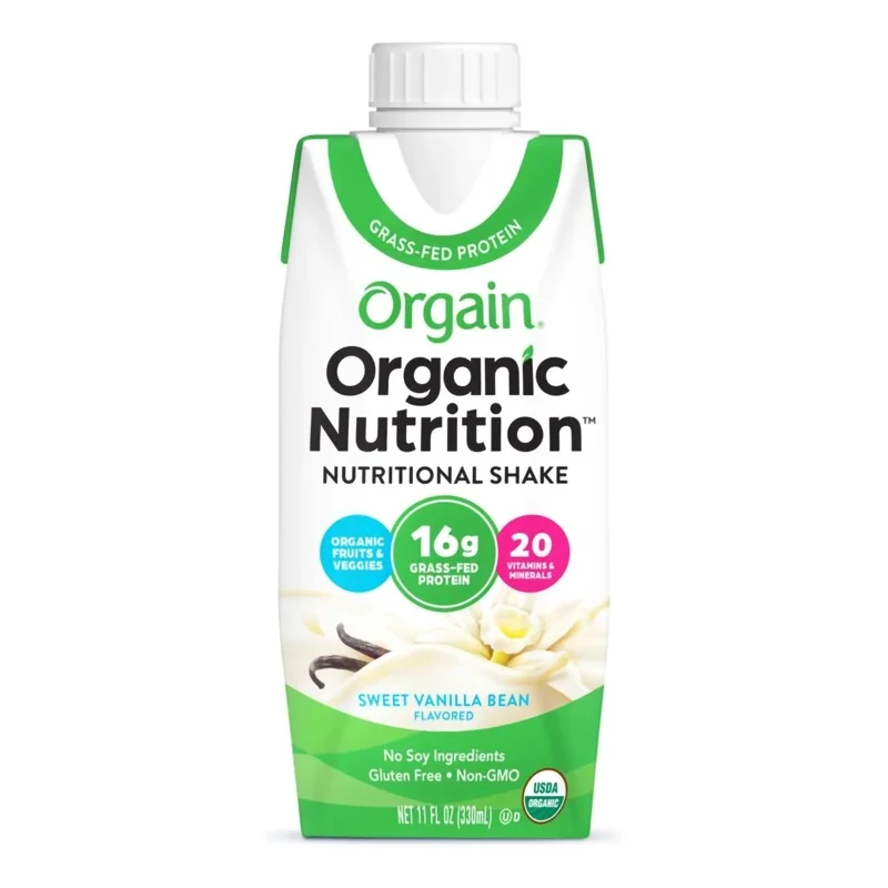 Orgain Organic Nutrition Vanilla Nutritional Shake, 11-ounce carton-Oral Supplement Orgain Organic Nutritional Shake Sweet Vanilla Bean Flavor Liquid 11 oz. Carton - Each