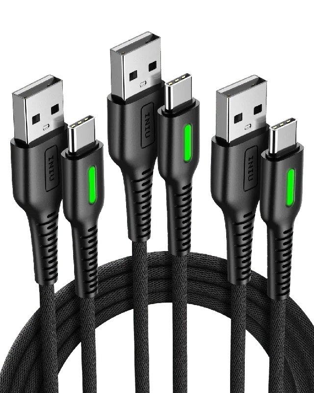 INIU D3C Anti-Rupture USB-A to USB-C Cable, Multi-Length, 3-Pack