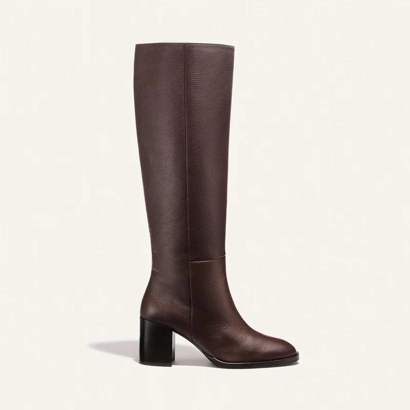 Alison Roman x Margaux: The Charlie Boot - Brown Tumbled Calf