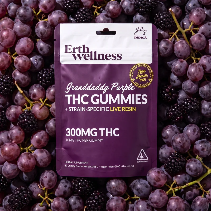 THC Gummies – Granddaddy Purple (Calming) - 1 Pouch (30 pcs)