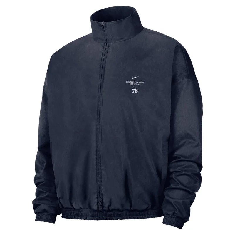 Philadelphia 76ers Nike 2026/27 Standard Issue On-Court Game Theater Calm Full-Zip Jacket - Navy
