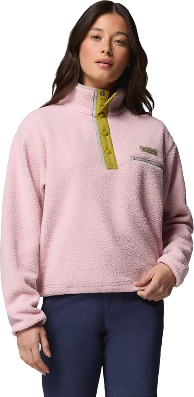 Chandail écourté en molleton à demi-pression Helvetia II - Femme - Pink Agate - Peppercorn - Flint Grey - XL