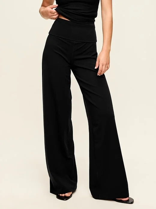 High-Waisted PowerChill Fold-Over Wide-Leg Pants