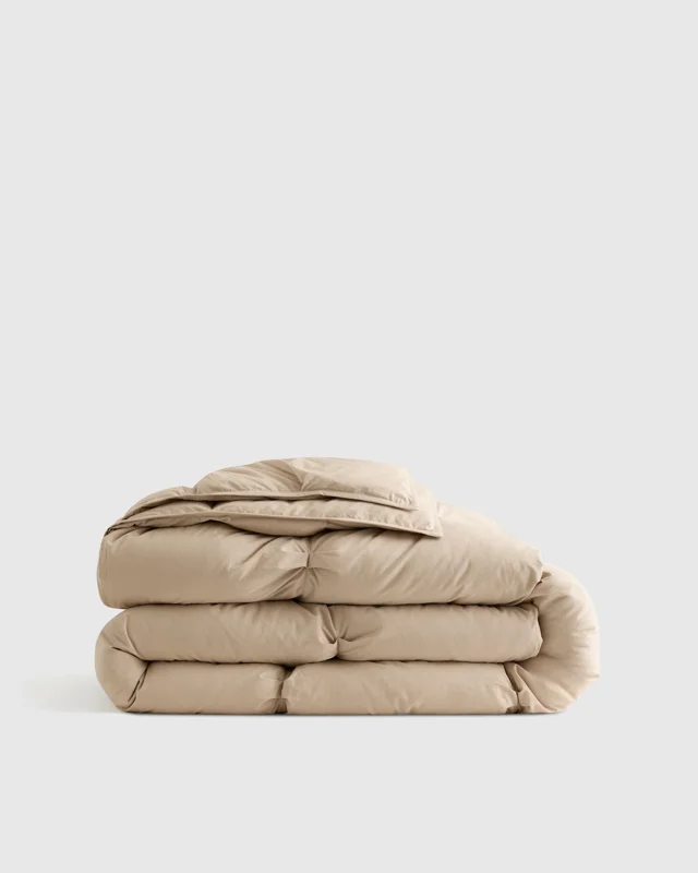 100% Organic Cotton Pintuck Comforter in Toffee, Size King/Cal King