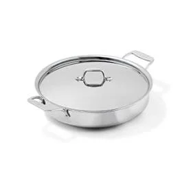 D3 Stainless 3-ply Bonded Cookware, Mother of All Pans with lid, 6 quart