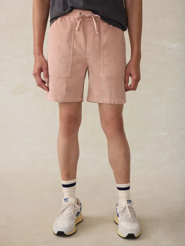 Corduroy Drawstring Utility Short - Coral Dawn - XS