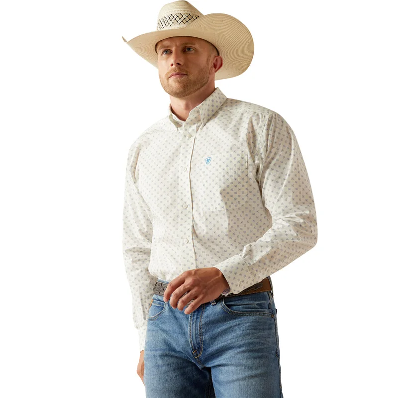 Ariat Men's Wrinkle Free Adrian White Button Down Western Shirt 10054687