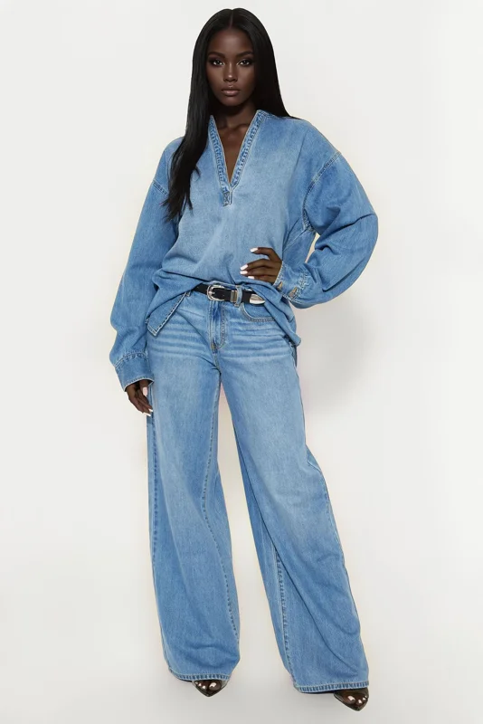 Blue Jean Baby Pant Set - Medium Wash