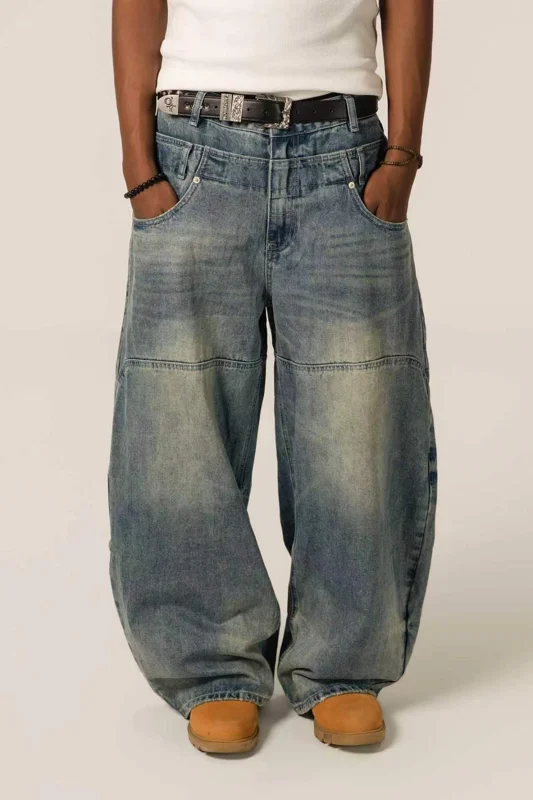 Double Waist Selvedge Denim - Blue - S 5'4-5'6