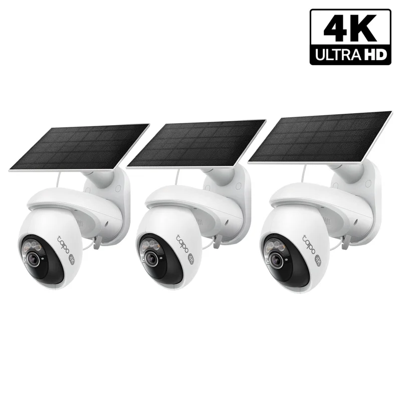 Tapo C660 Kit 4K Solar Outdoor Pan/Tilt Security Camera, VistaCam 360 3-Pack