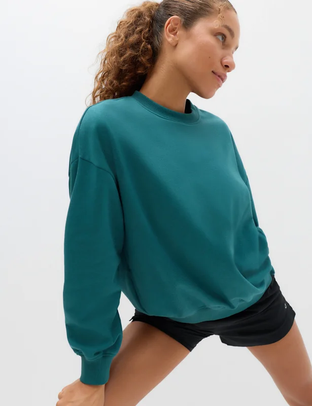Cotton Rich Crew Neck Oversized Sweatshirt