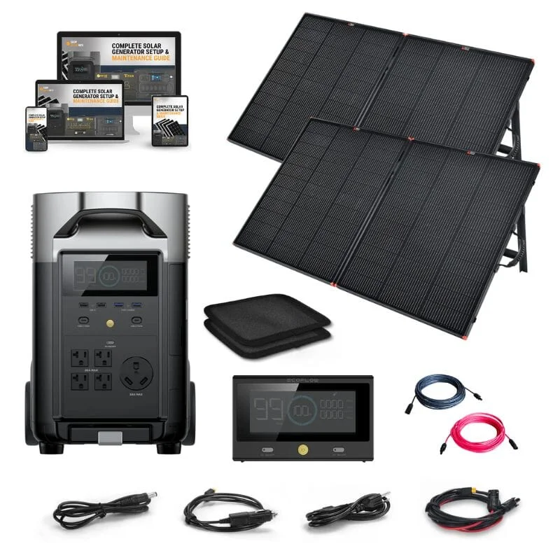 EcoFlow DELTA PRO 120V Solar Kits - 3,600Wh / 3,600W Portable Power Station + Choose Your Custom Bundle Option | Complete Solar Kit | 5-Year Warranty