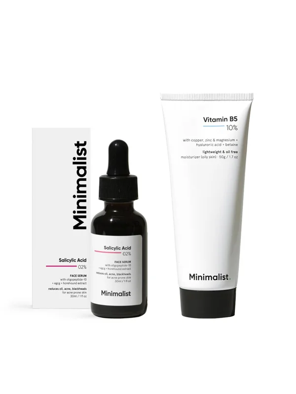 Minimalist Set of Salicylic Acid Serum 30ml & Vitamin B5 Moisturizer 50g