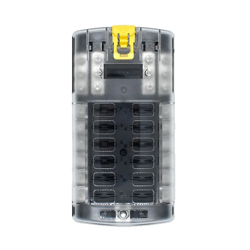 Bluewater 12 Position Fuse Block ATC w/Yellow Slide