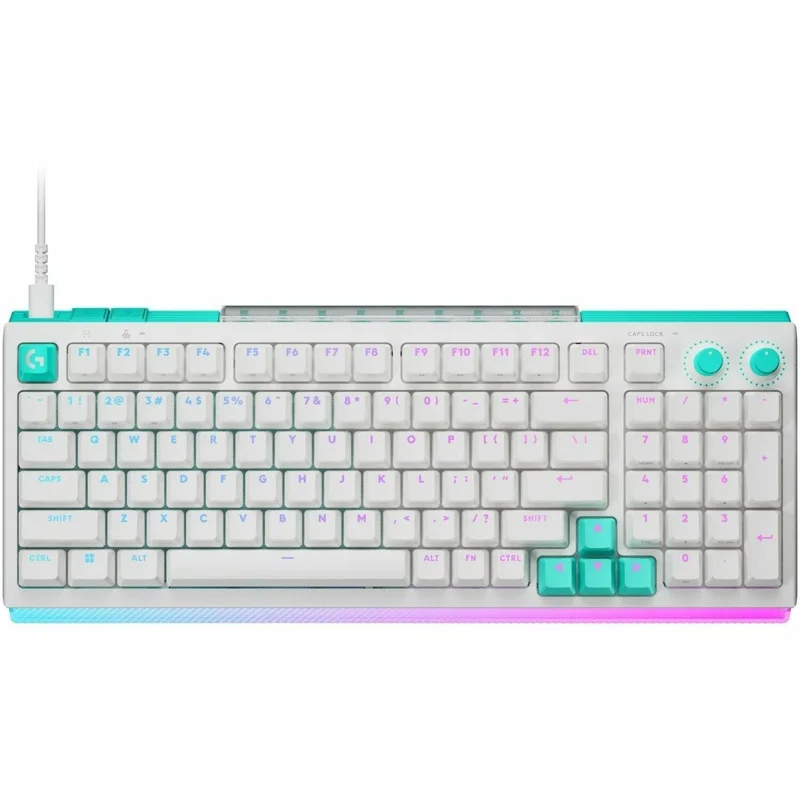 Logitech G512 X 98 DUAL SWAP, Hot-Swappable TMR Analog / Mechanical Gaming Keyboard, 8K Polling Rate, Custom Actuation 0.1 - 4.0 mm, RAPID TRIGGER, LIGHTSYNC RGB, Wired, PC, Mac, White Linear - 920-013997